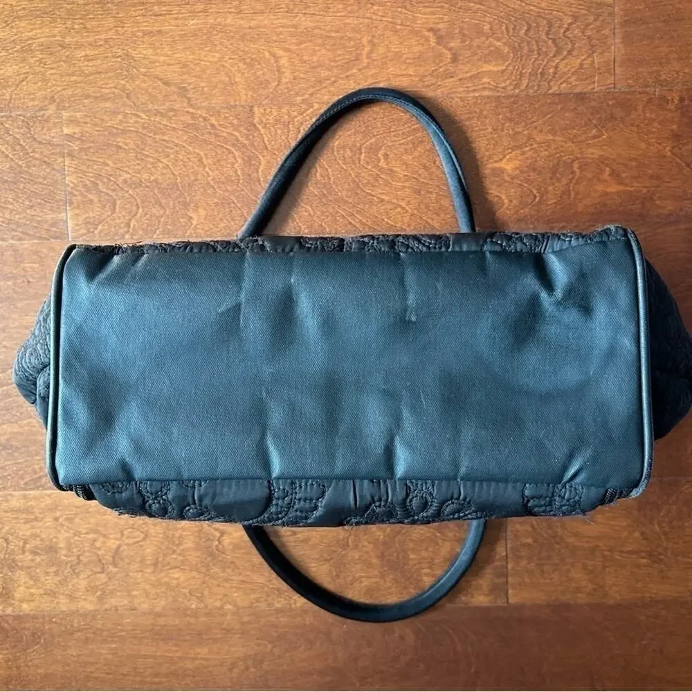Petunia Pickle Bottom Black Quilted Diaper Bag, Shoulder Bag/Crossbody